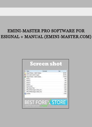 eMini-Master Pro Software for eSignal + Manual (emini-master.com)