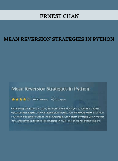 Ernest Chan - Mean Reversion Strategies In Python of https://crabaca.store/