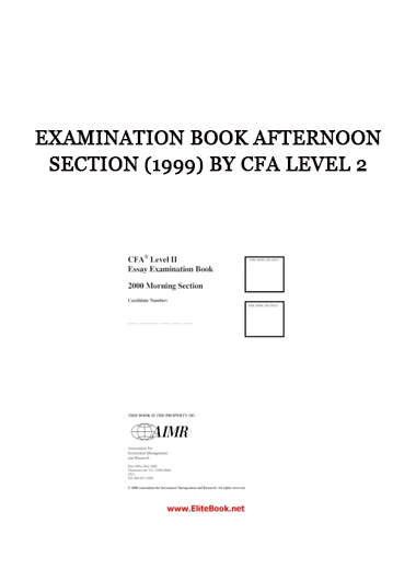 Examination Book Afternoon Section (1999) by CFA Level 2 of https://crabaca.store/