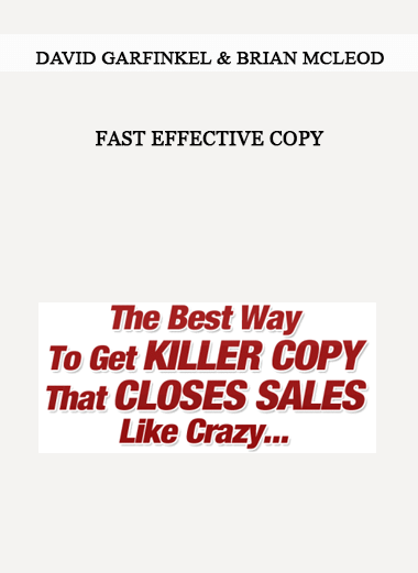 Fast Effective Copy from David Garfinkel & Brian McLeod of https://crabaca.store/