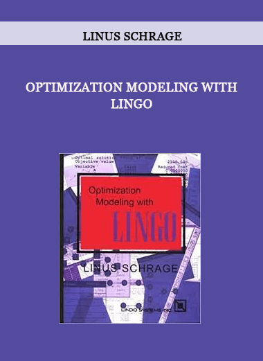 Optimization Modeling with LINGO by Linus Schrage of https://crabaca.store/