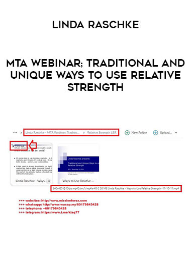 Linda Raschke - MTA Webinar; Traditional and Unique Ways to Use Relative Strength of https://crabaca.store/